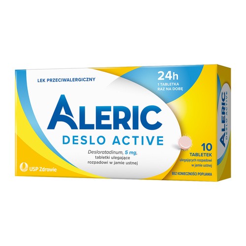 US Pharmacia SP. Z O.O. Aleric Deslo Active tabletki ulegające rozpadowi w ustach 5mg 10 tabletek 3375653