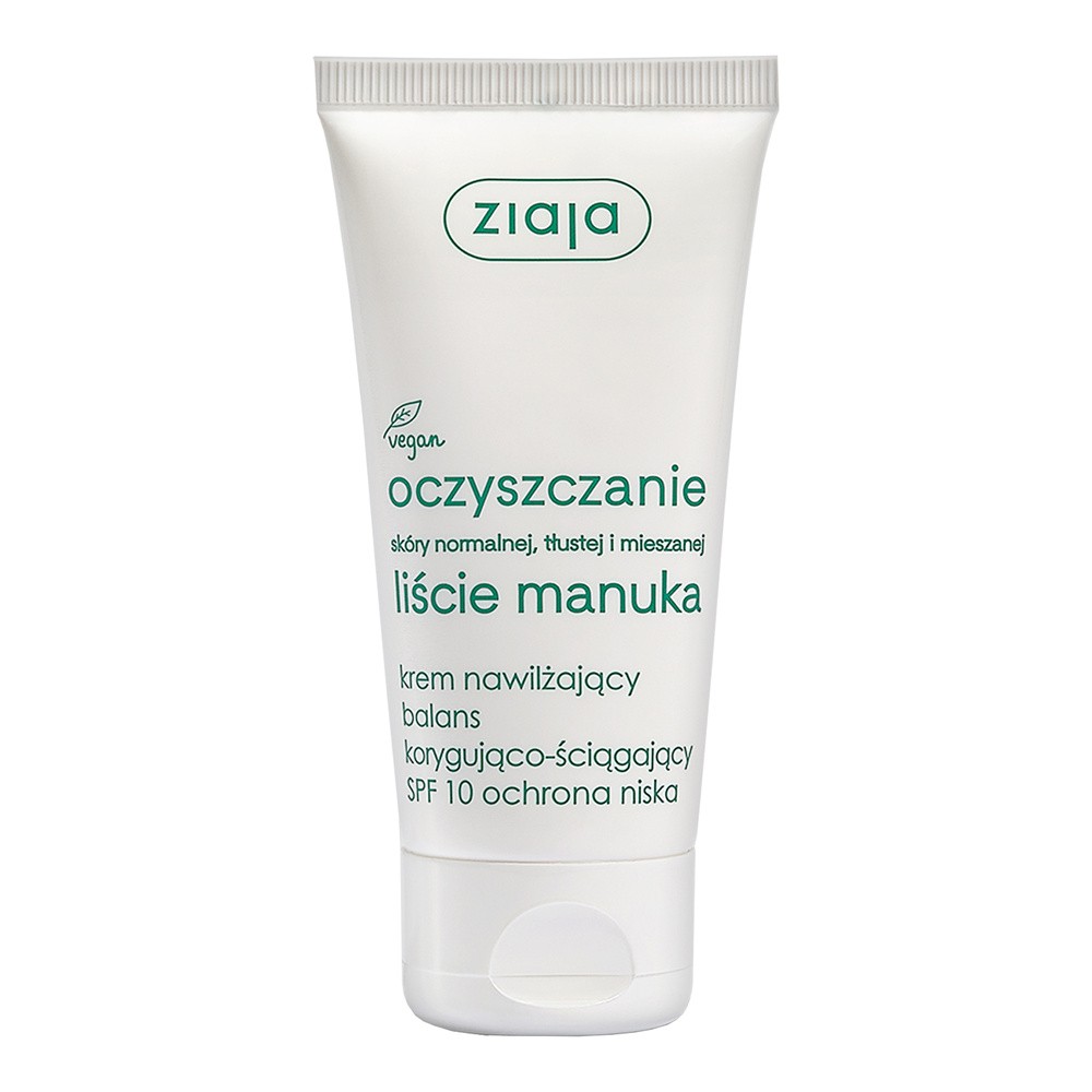 Ziaja OCZYSZCZANIE Liście Manuka Krem nawilżający SPF10 50ml