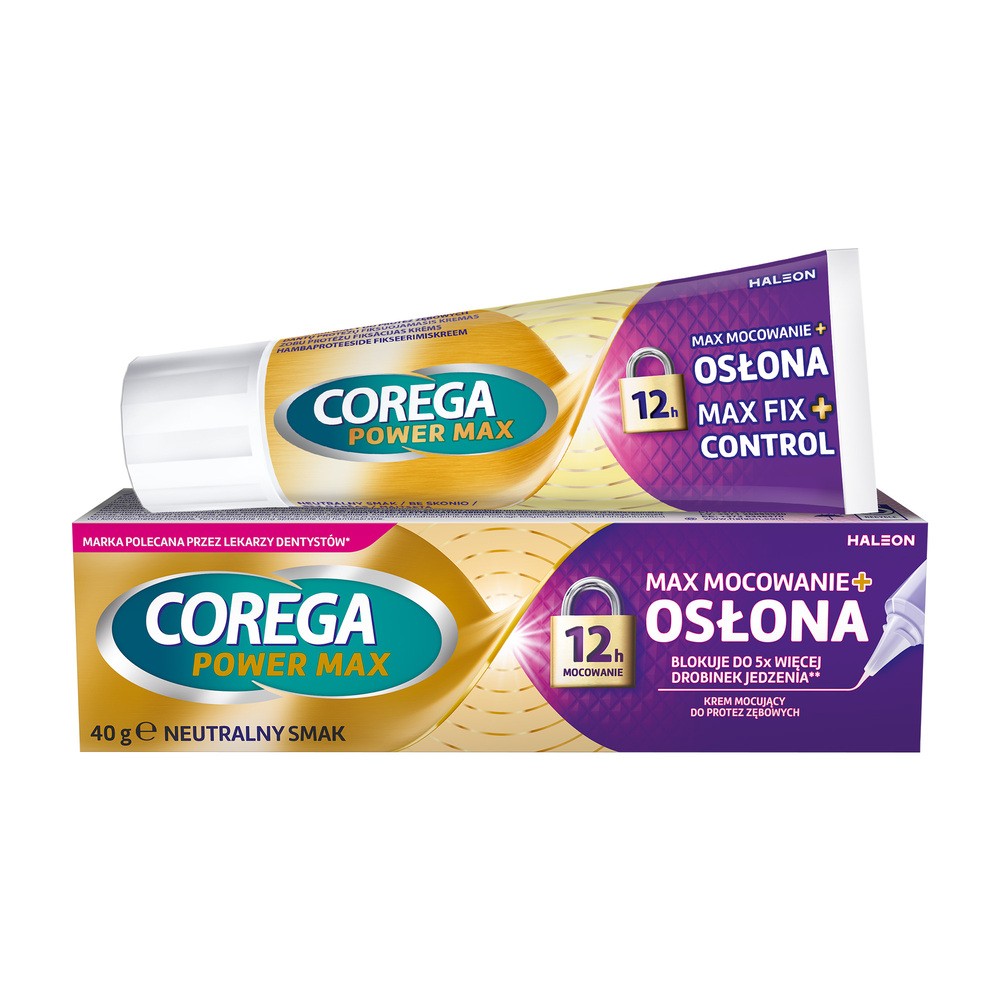 GlaxoSmithKline CONSUMER HEALTHCARE SP Z COREGA max osłona krem mocujący do protez zębowych 40 g 9086596