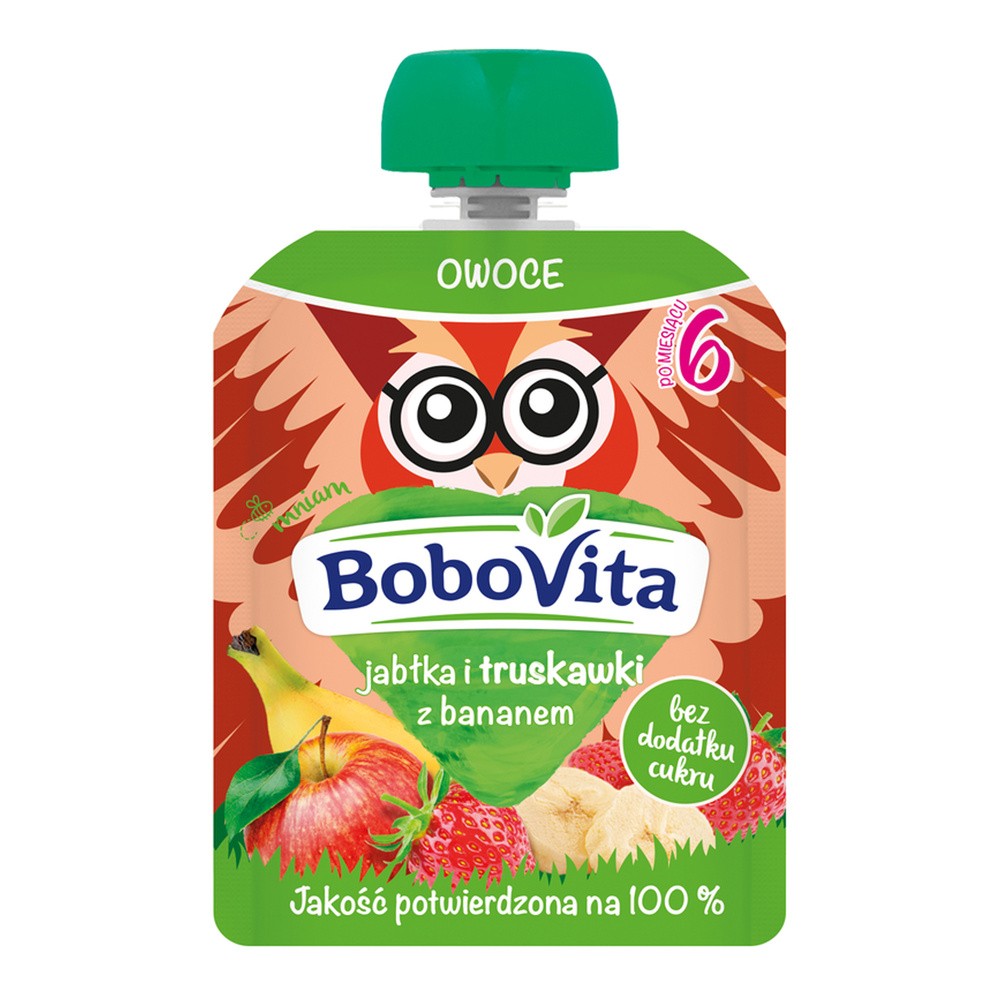 Nutricia Polska BOBOVITA MUS Jabłka i truskawki z bananem po 6 m-cu 80 g 3089691