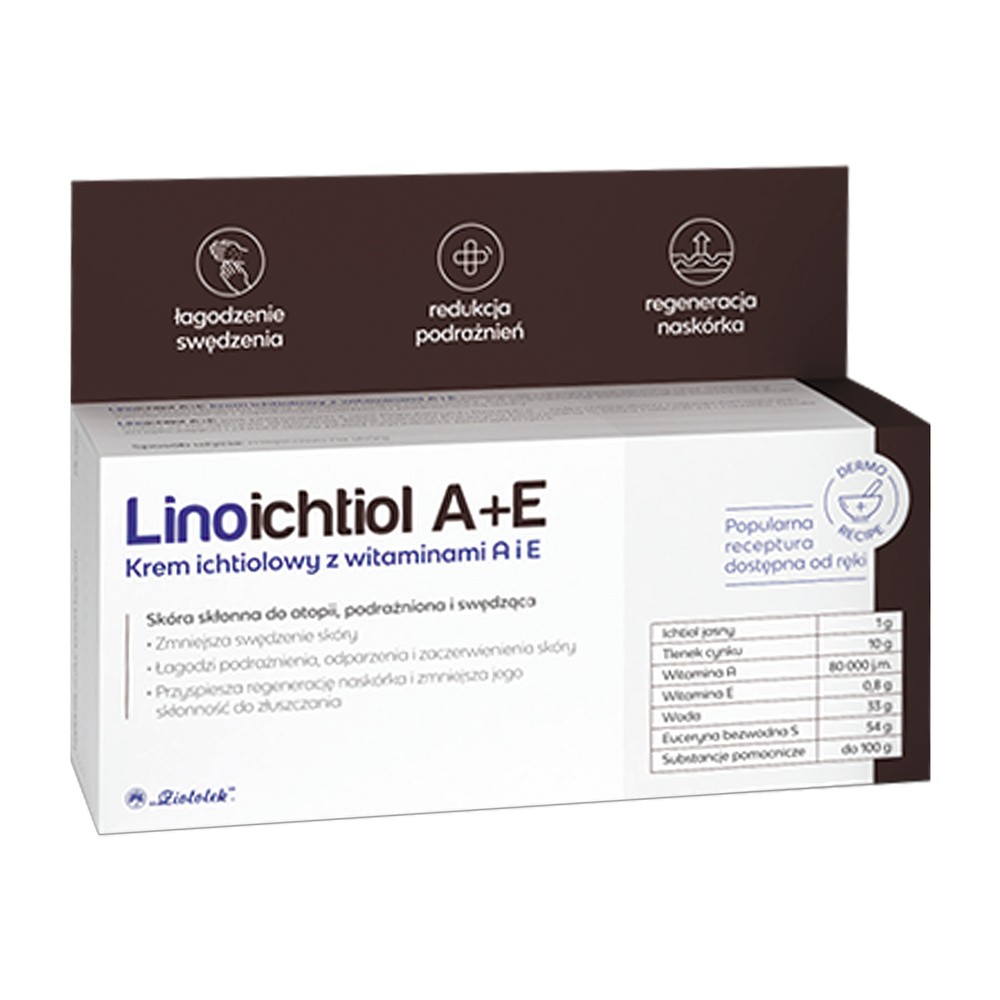 LINOICHTIOL A+E Krem ichtiolowy z witaminami A+E 50 g 7058993