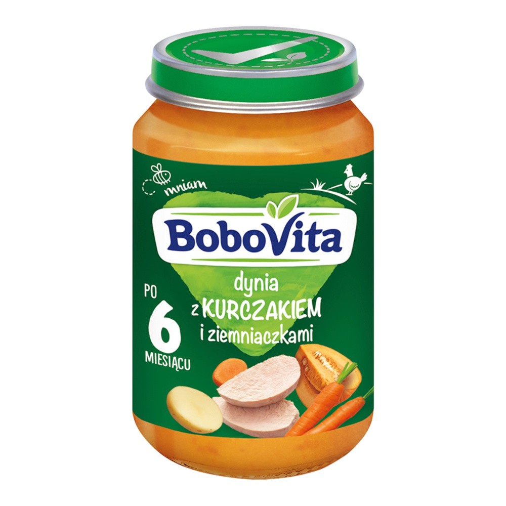 Bobovita BOBOVITA OBIADEK ZIEMNIACZKI Z KURCZAKIEM I KABACZKIEM PO 6 MIESIĽCU ( 190 G) 32382236