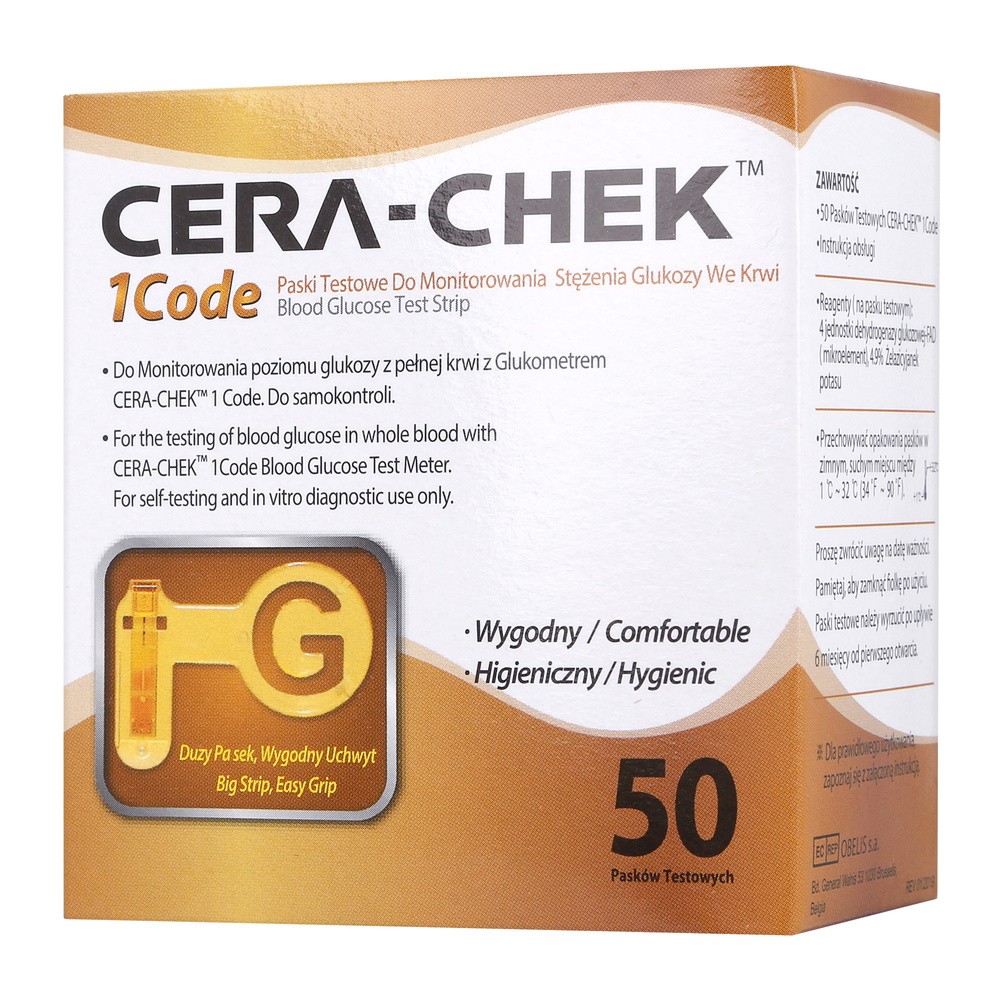 Hand-Prod Cera-Chek 1 Code test paskowy, 50 sztuk 9070366
