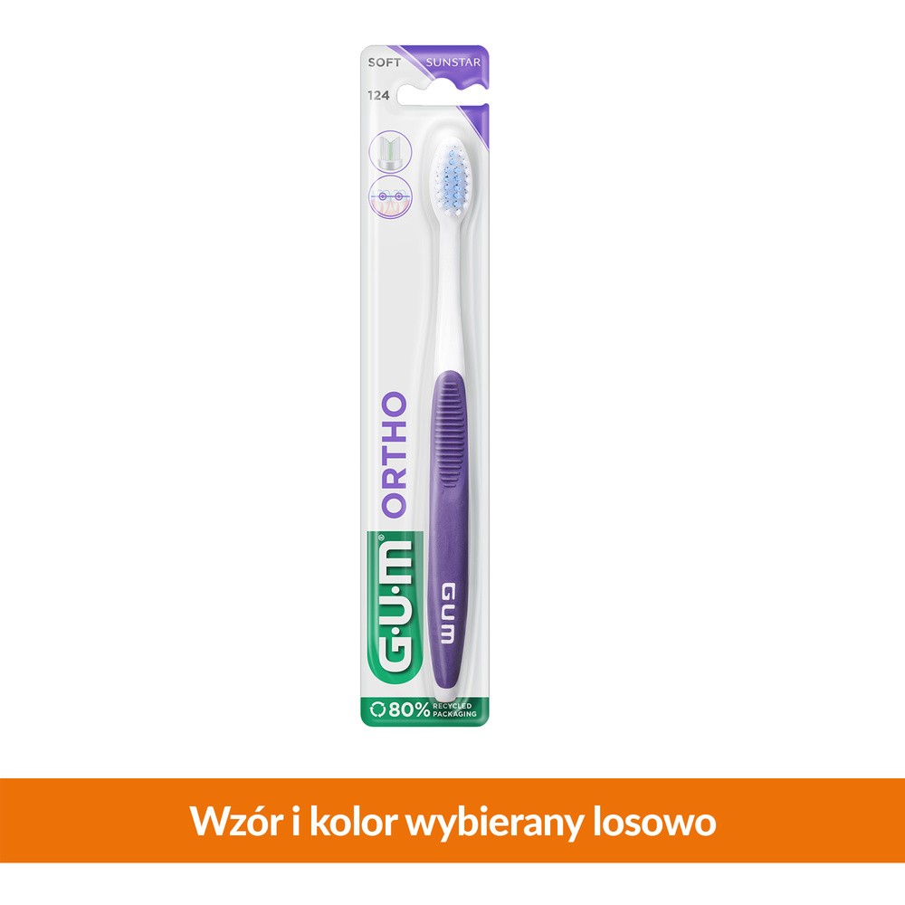 ELER PAWEŁ RUCIŃSKI SUNSTAR GUM ORTHO Szczoteczka do zębów miękka 1 szt 9073967