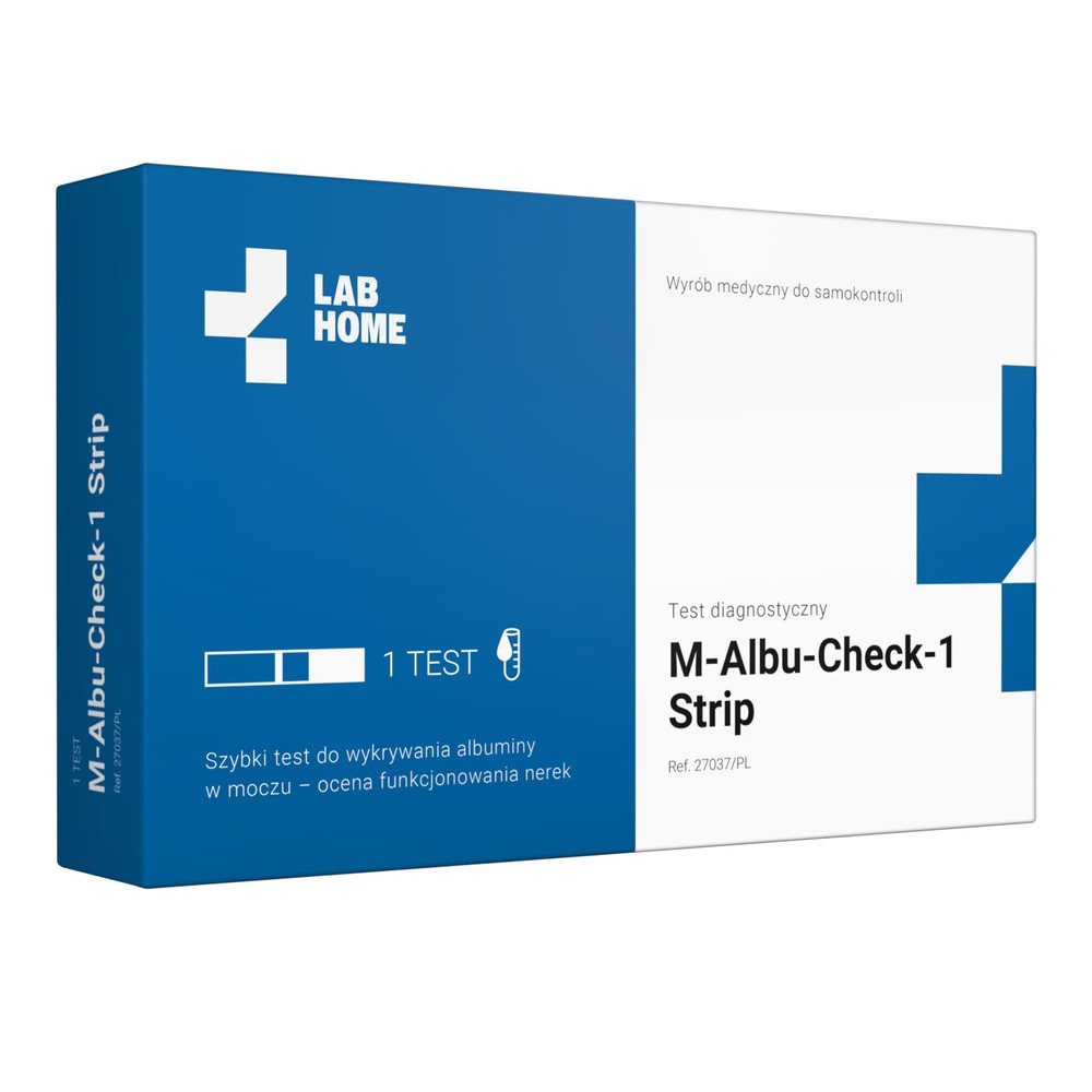 VedaLab M-Albu Check-1 test paskowy do oceny funkcjonowania nerek 1 sztuka 1126343