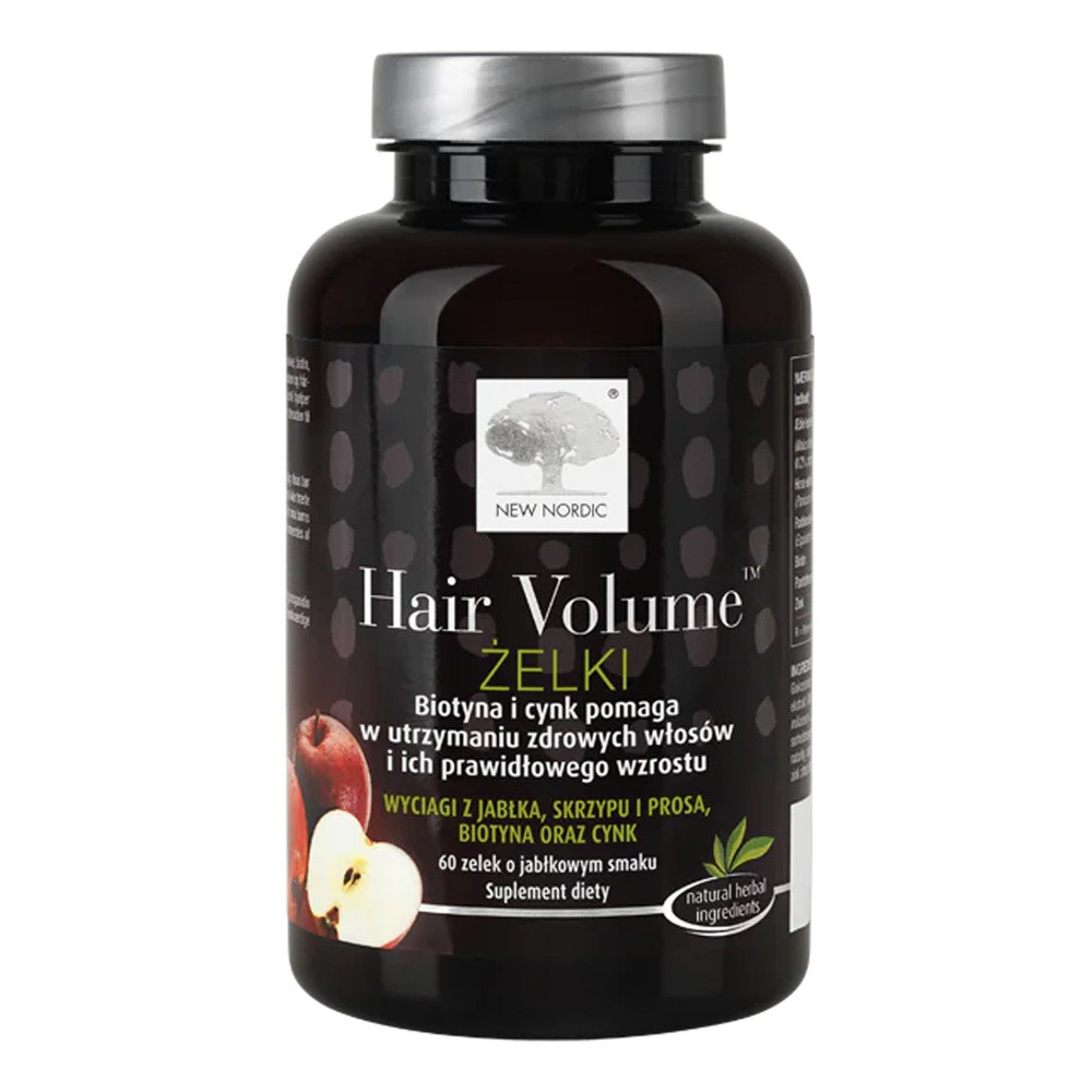 New Nordic Hair Volume Żelki o smaku jabłkowym 60 sztuk [Data ważności 31-03-2021] 3638561