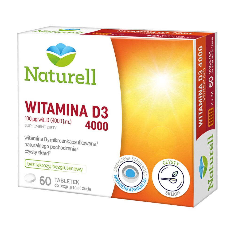 Naturell USP ZDROWIE Witamina D3 4000 x 60 tabl do ssania INSTANT |  OD 149 PLN!