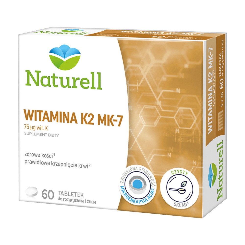 Naturell USP ZDROWIE Witamina K2 MK-7 x 60 tabl do ssania INSTANT |  OD 149 PLN!