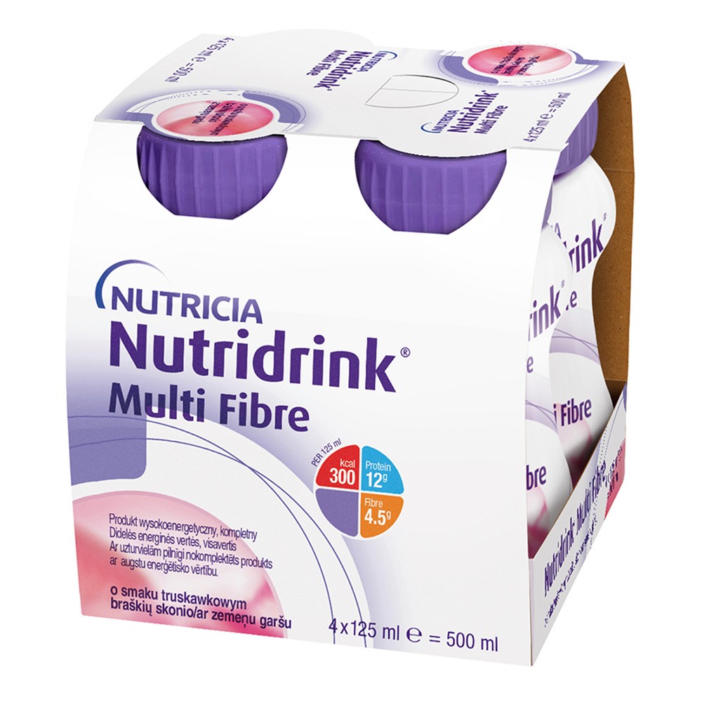 N.V.Nutricia Nutridrink Multi Fibre truskawka 4x125 ml 8425541