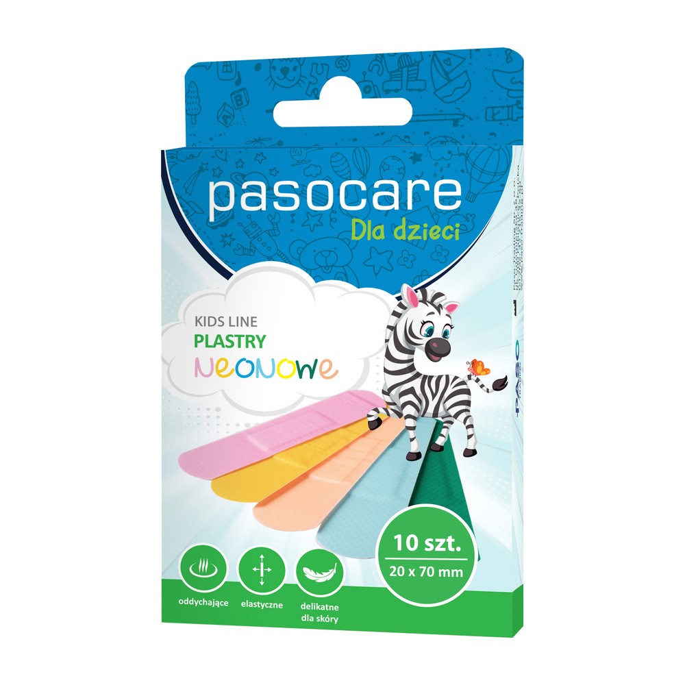 Paso Plastry pasocare kids line neonowe x 10 szt