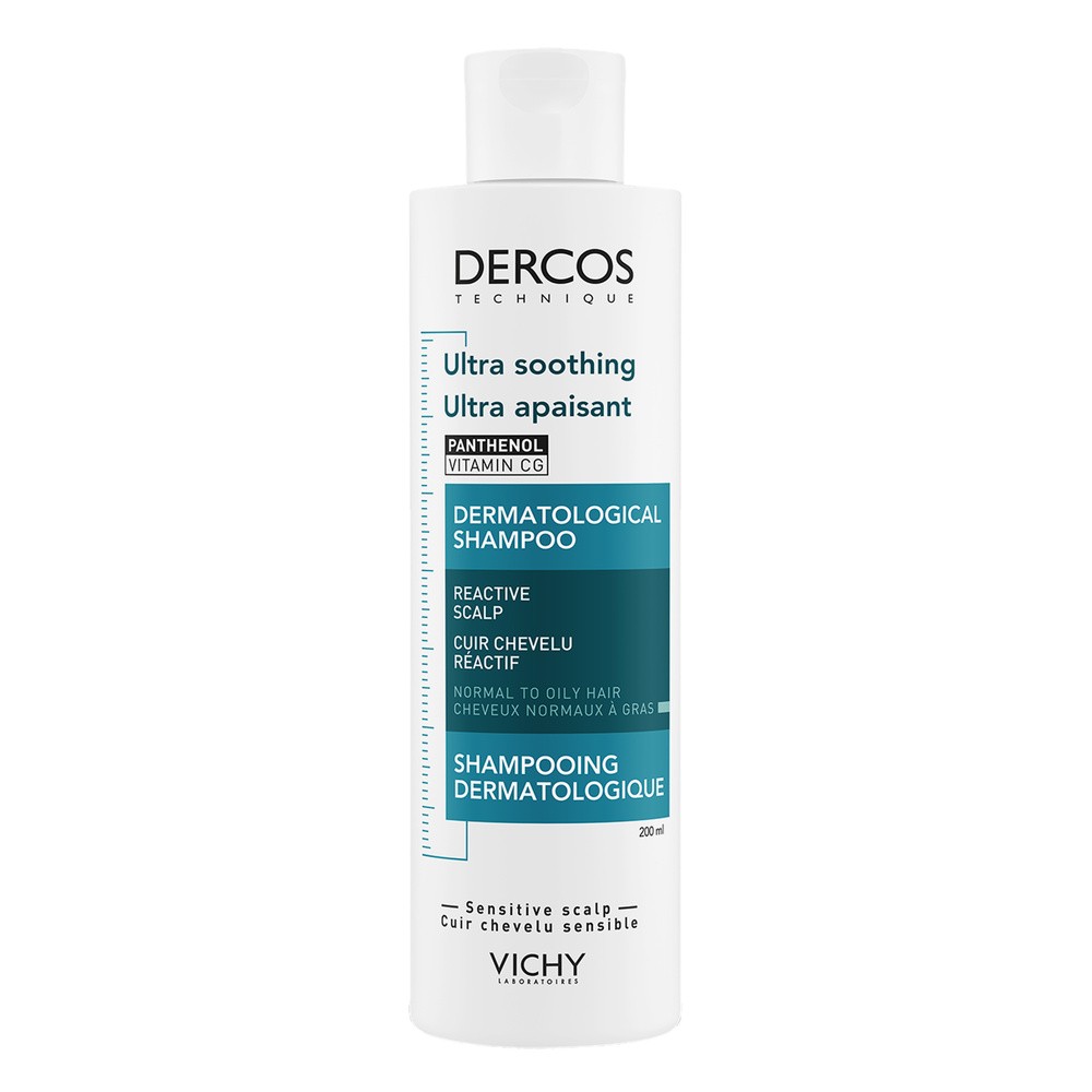 Vichy Dercos Ultra Soothing szampon ultra łagodzący do włosów normalnych i przetłuszczających się No Parabens Hypoallergenic 200 ml