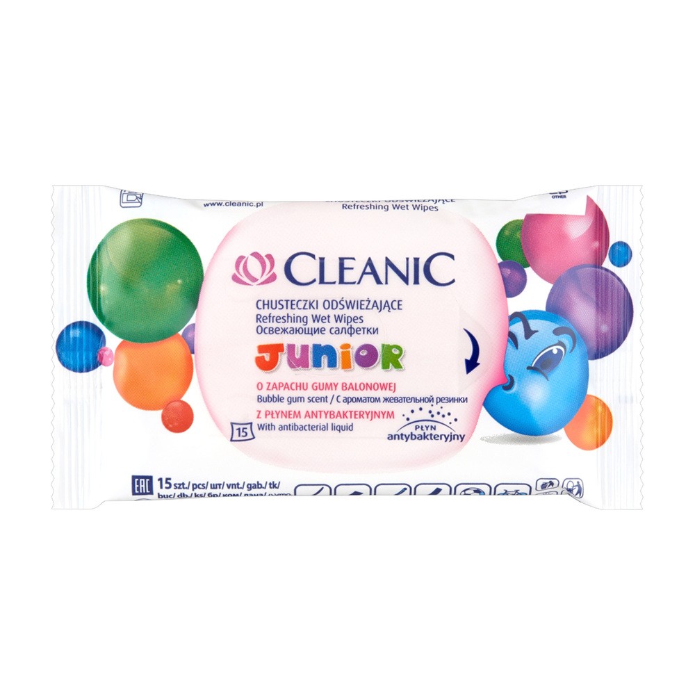 Cleanic chusteczki ODŚWIEŻAJĄCE JUNIOR15szt. 20323247