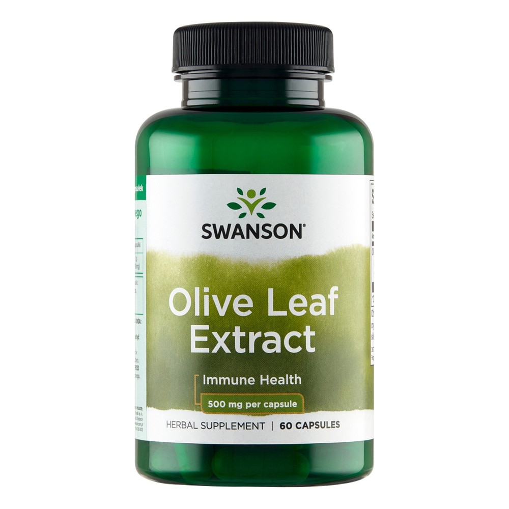 Swanson - Olive Leaf Extract, Liść Oliwny, 500 mg, 60 kapsułek