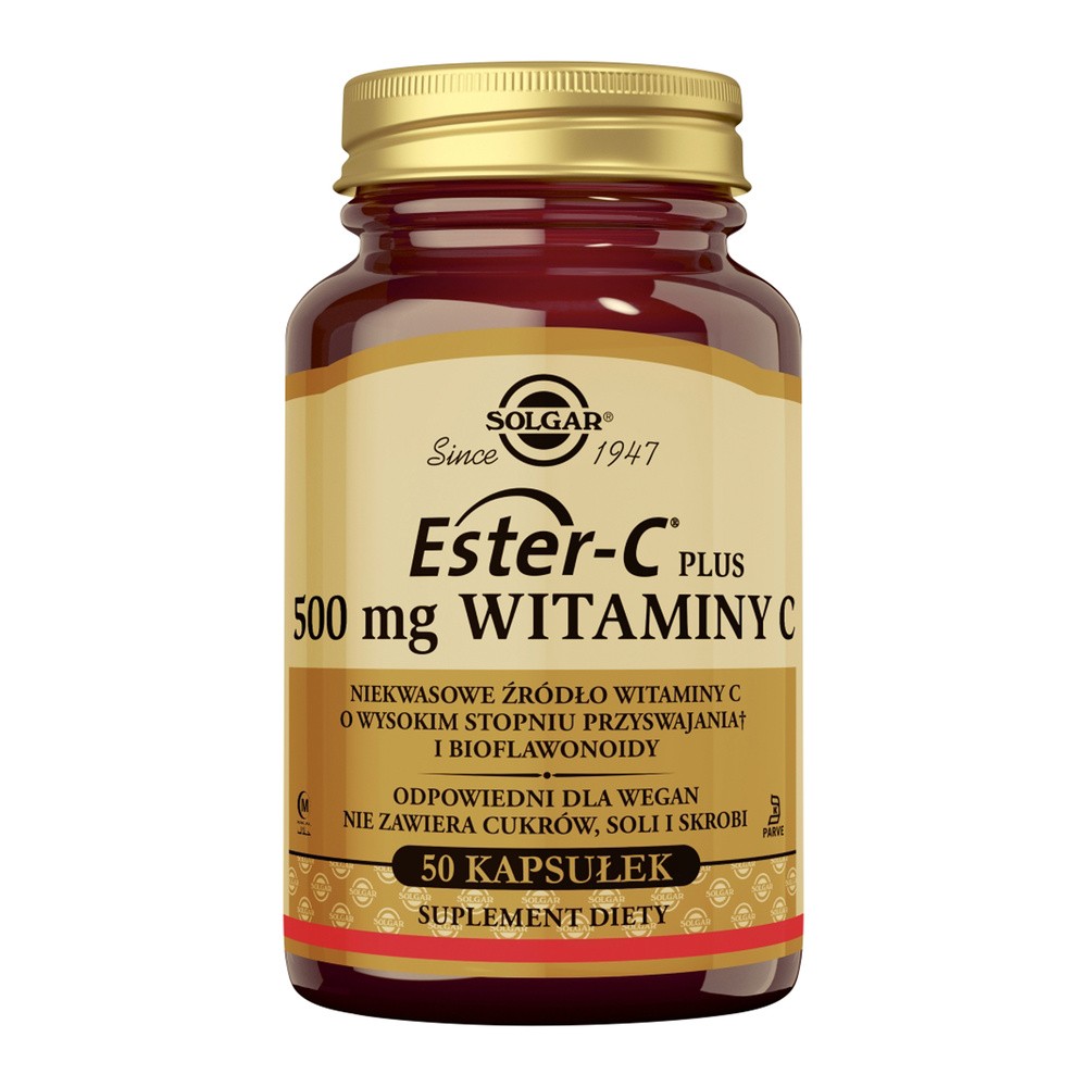 Solgar Ester C-Plus 500 mg 50 kapsułek roślinnych