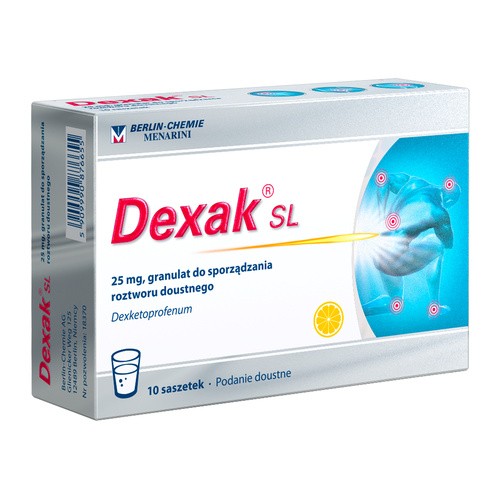 Berlin Chemie AG Dexak SL 25 mg granulat 10 saszetek 6990751