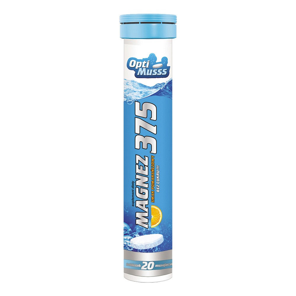 AMS PHARMA Magnez 375 Optimusss x 20 tabl musujących o smaku pomarańczowym |  OD 149 PLN!