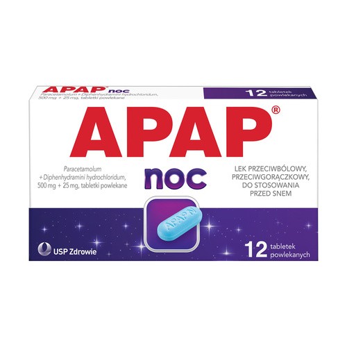Lek USP ZDROWIE SP Z O.O APAP Noc przeciwbólowy 12 tabletek