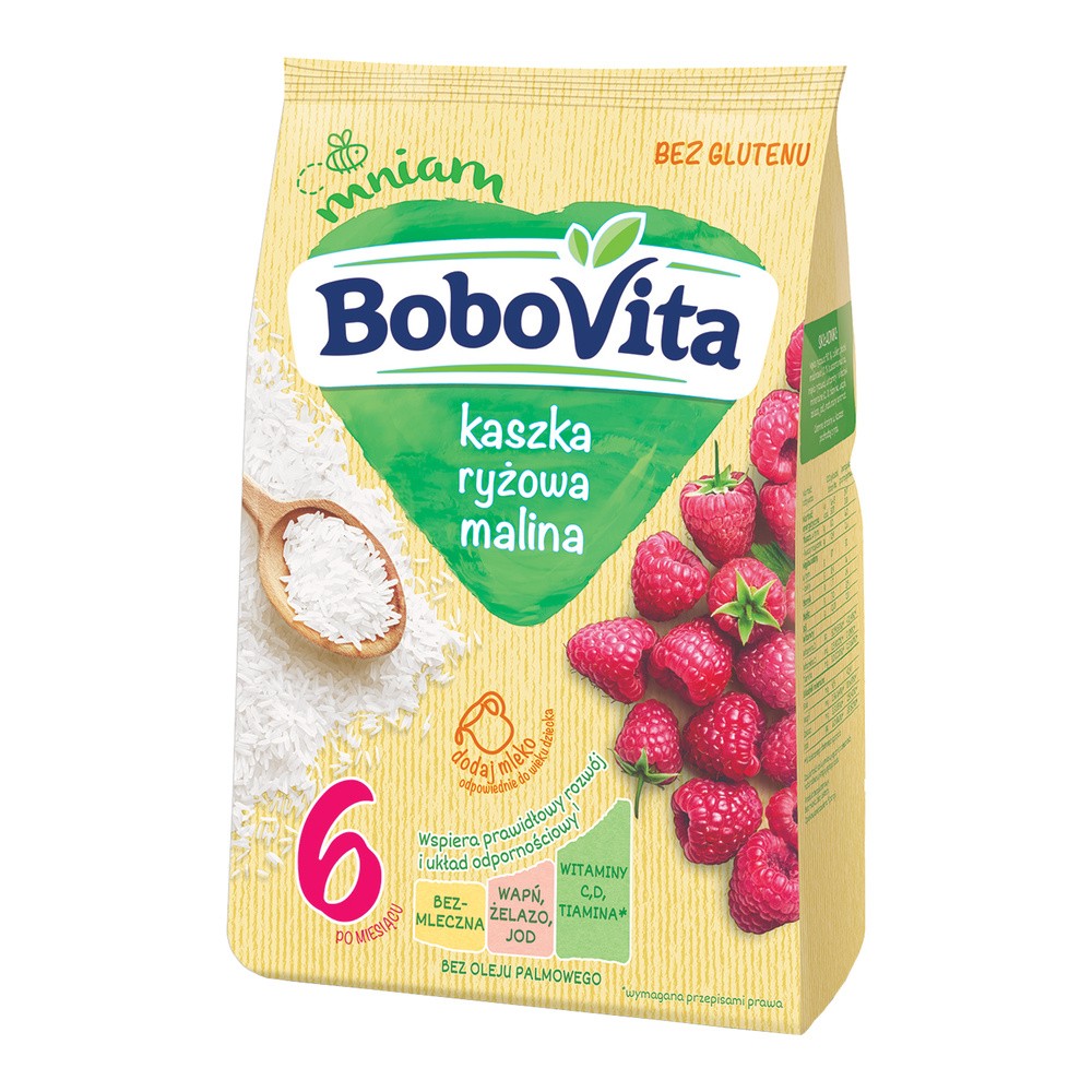 Nutricia BOBOVITA Kaszka ryżowa o smaku malinowym 180 g