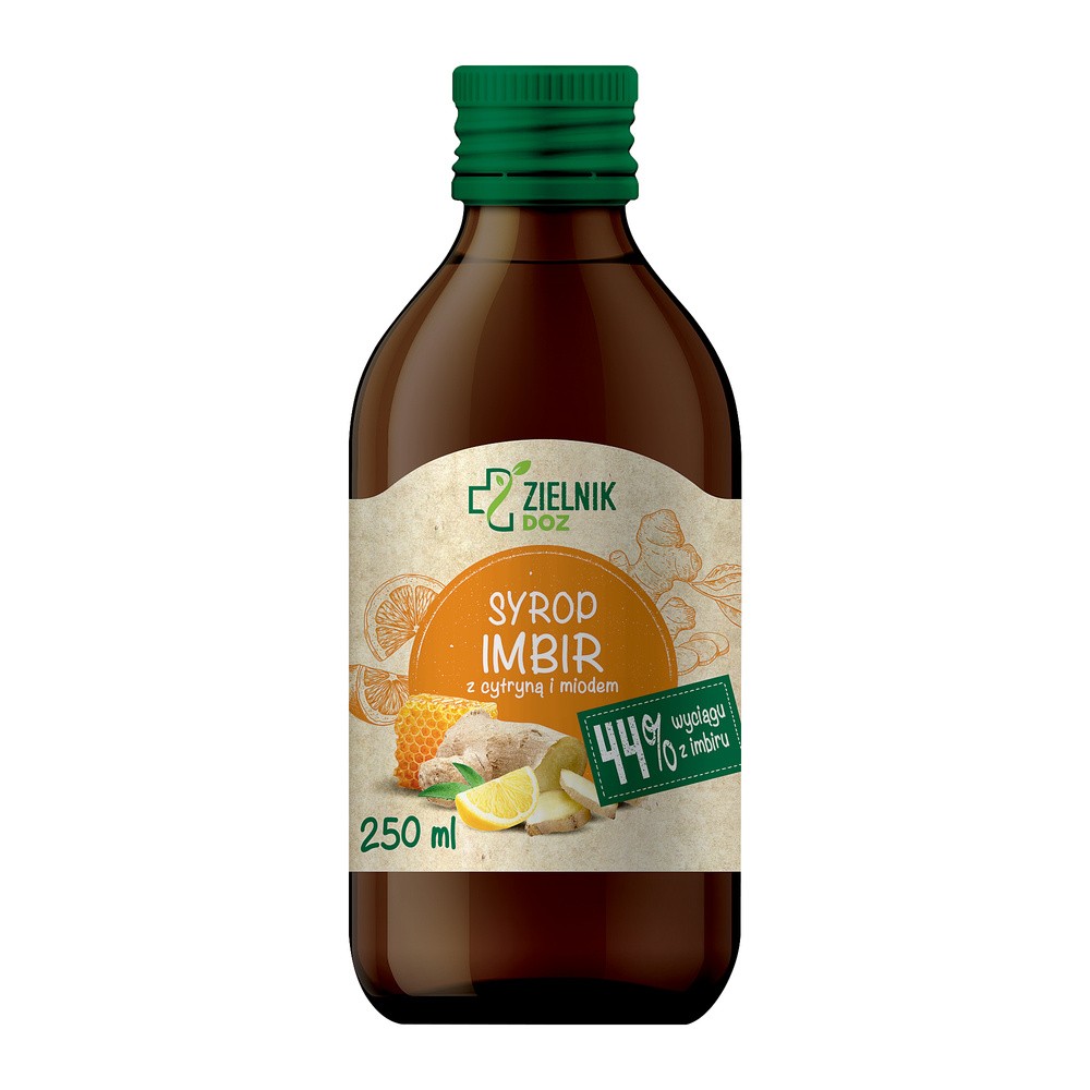 ZIELNIK DOZ Syrop Imbir z cytryną i miodem, 250 ml