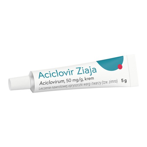 Ziaja LTD. Z.P.L. SP. Z 0.0. Aciclovir krem 50mg/g na opryszczkę warg i twarzy 5 g 3177961