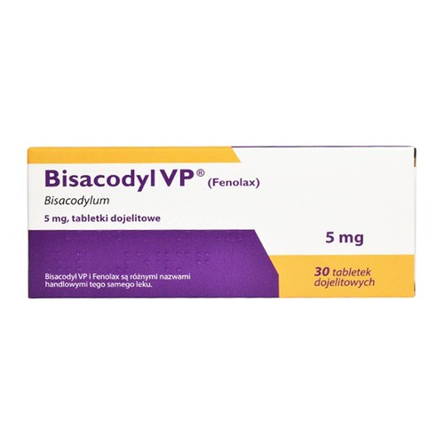 INPHARM Bisacodyl VP 5mg 30 tabletek dojelitowych IMPORT RÓWNOLEGŁY