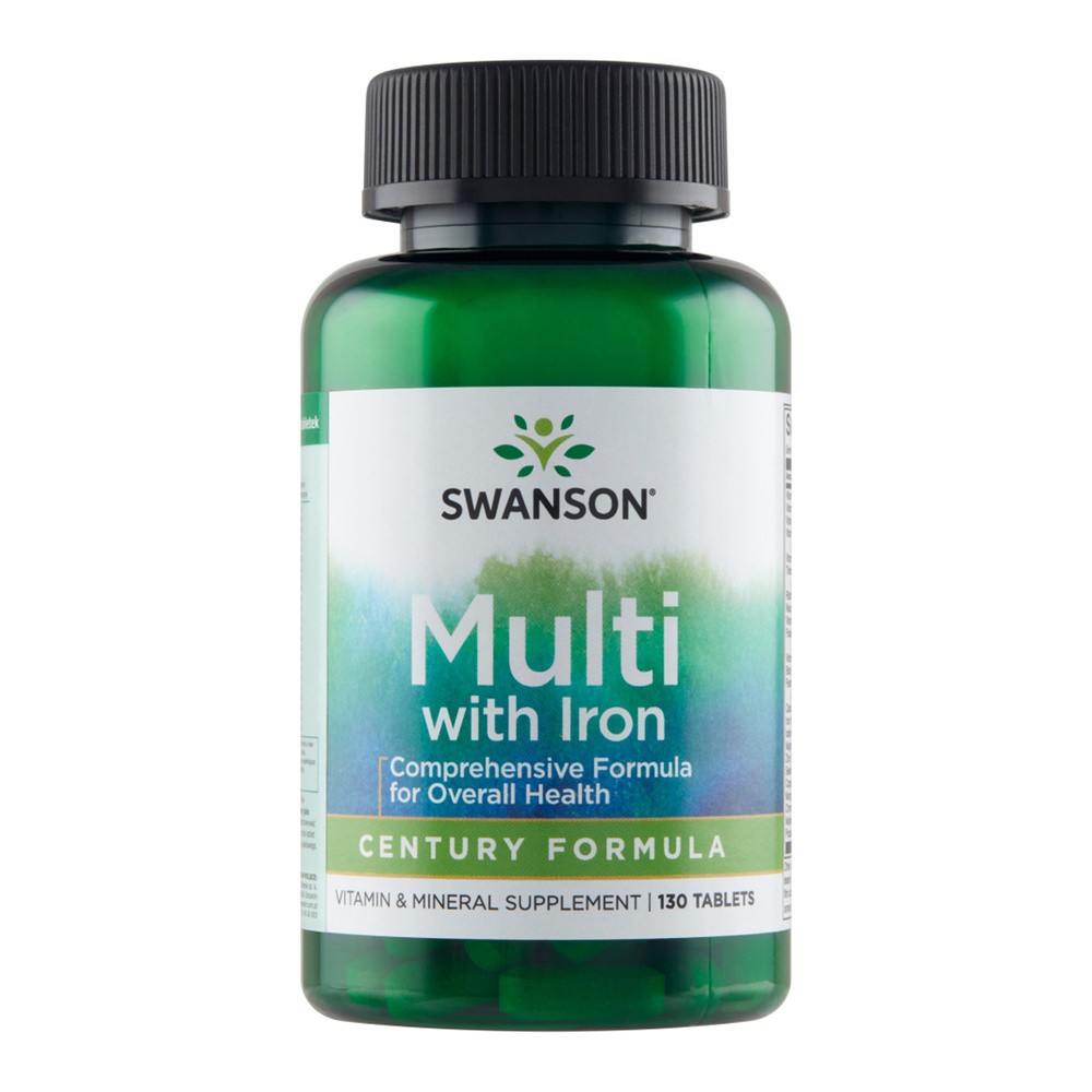 Swanson Century Formula Multi With Iron Multiwtiamina z Żelazem 130 Tabletek