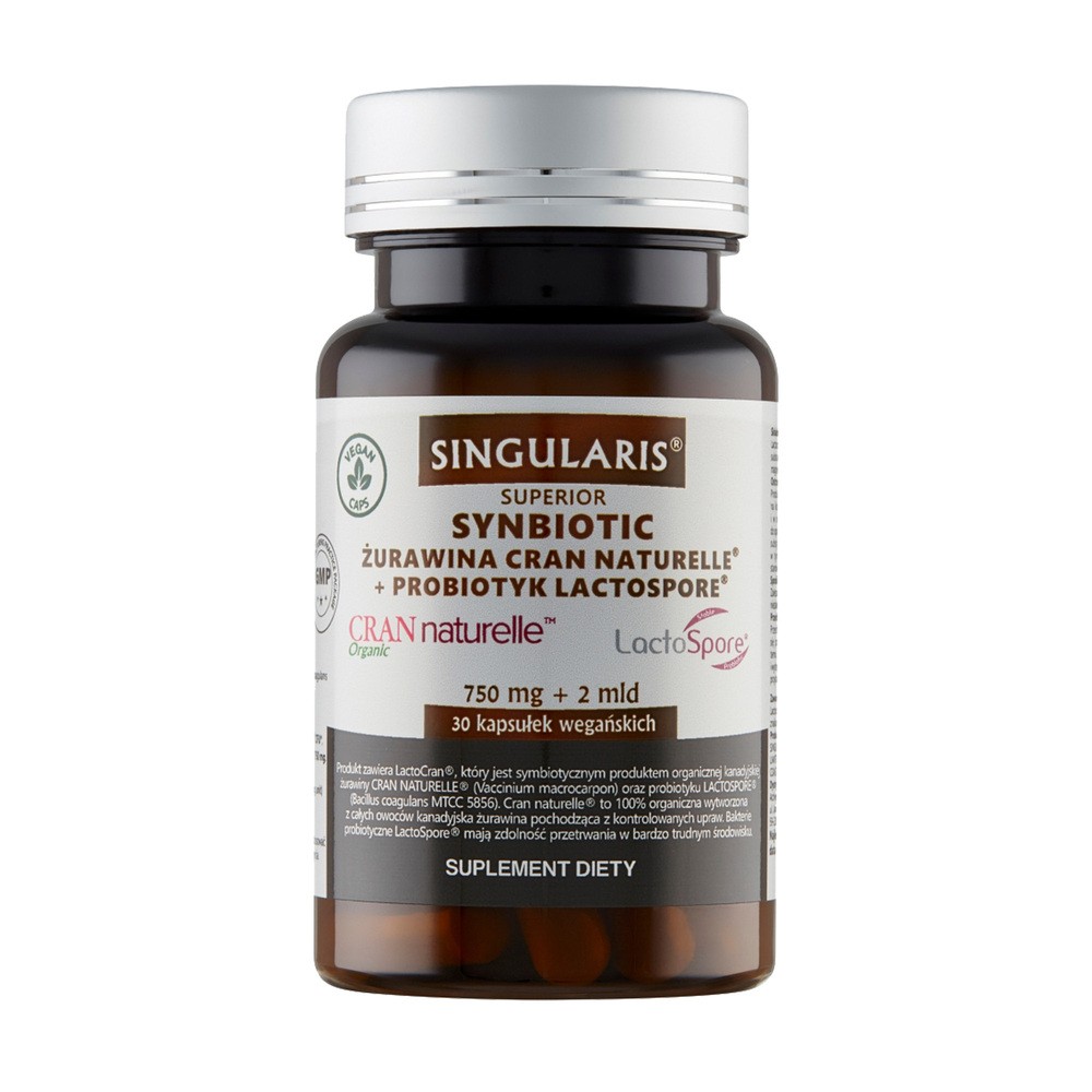SINGULARIS Singularis Synbiotic Żurawina Cran Naturelle + Probiotyk Lactospore x 30 kaps |  OD 149 PLN!