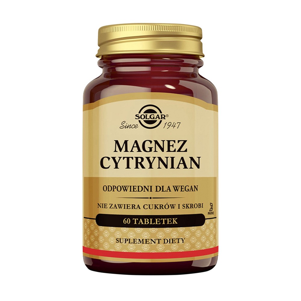 Solgar Magnez cytrynian 60 tabletek