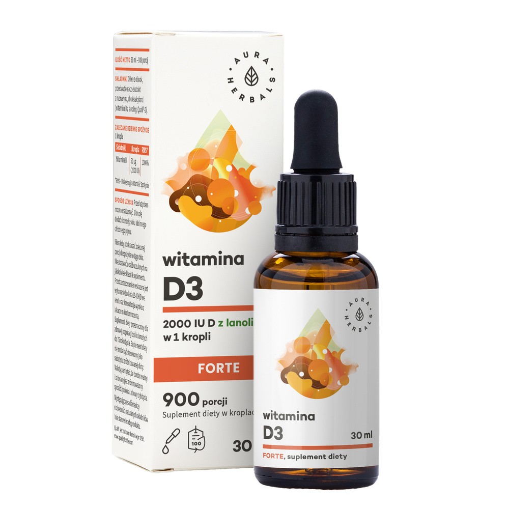 Aura Herbals Aura Herbals Witamina D3 Forte suplement diety w kroplach 30ml 60913-uniw