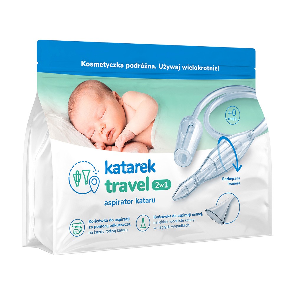 Katarek Travel 2 w 1 - Aspirator kataru do odkurzacza oraz ustny pomocny w nagłych wypadkach