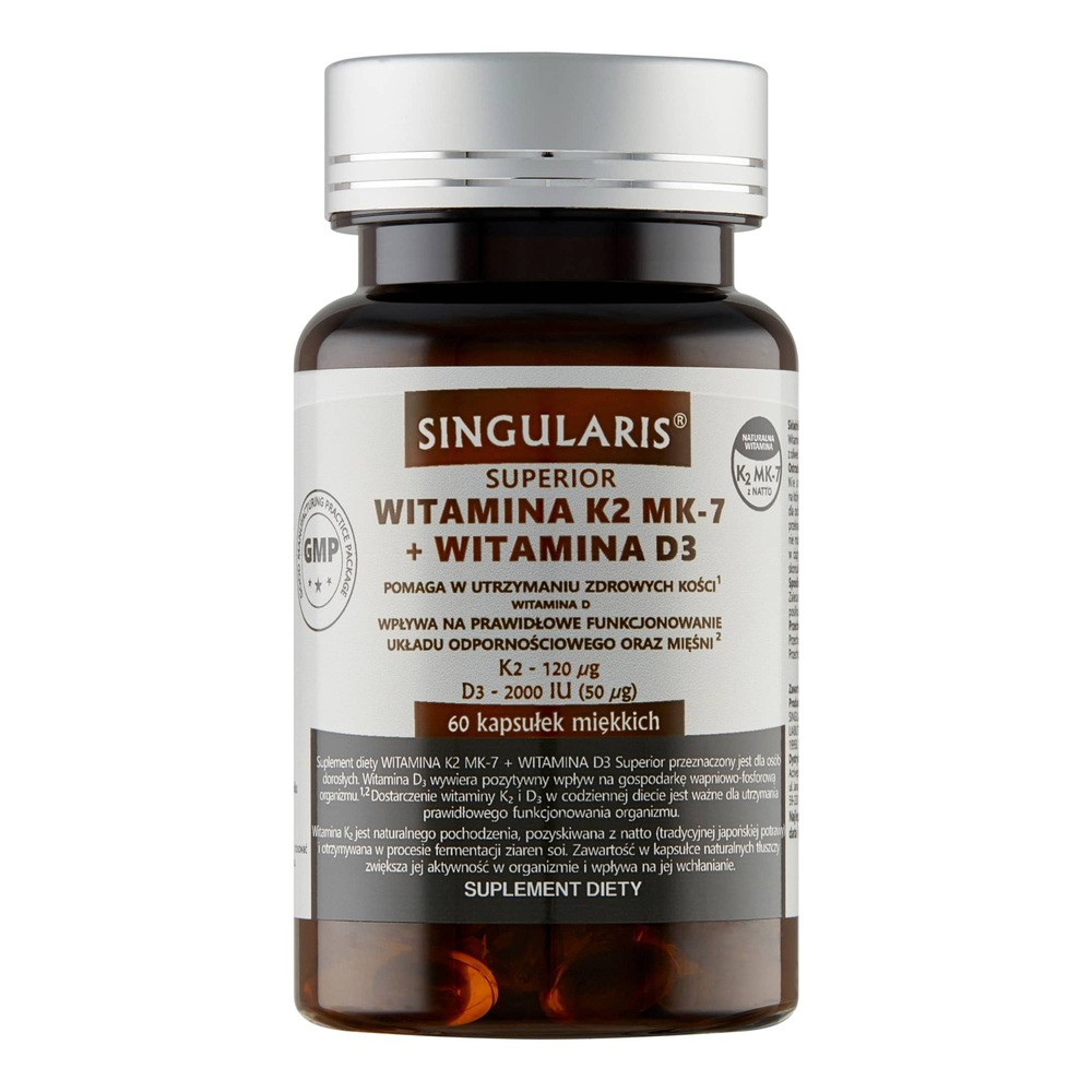 ACTIVEPHARM LABS SP. Z O.O. SP.K. Singularis Superior witamina K2 MK-7 + witamina D3 2000j.m 60 kapsułek 3245921