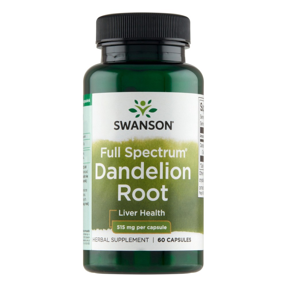 SWANSON Dandelion 515mg 60 kaps., detoks, wątroba SW1336