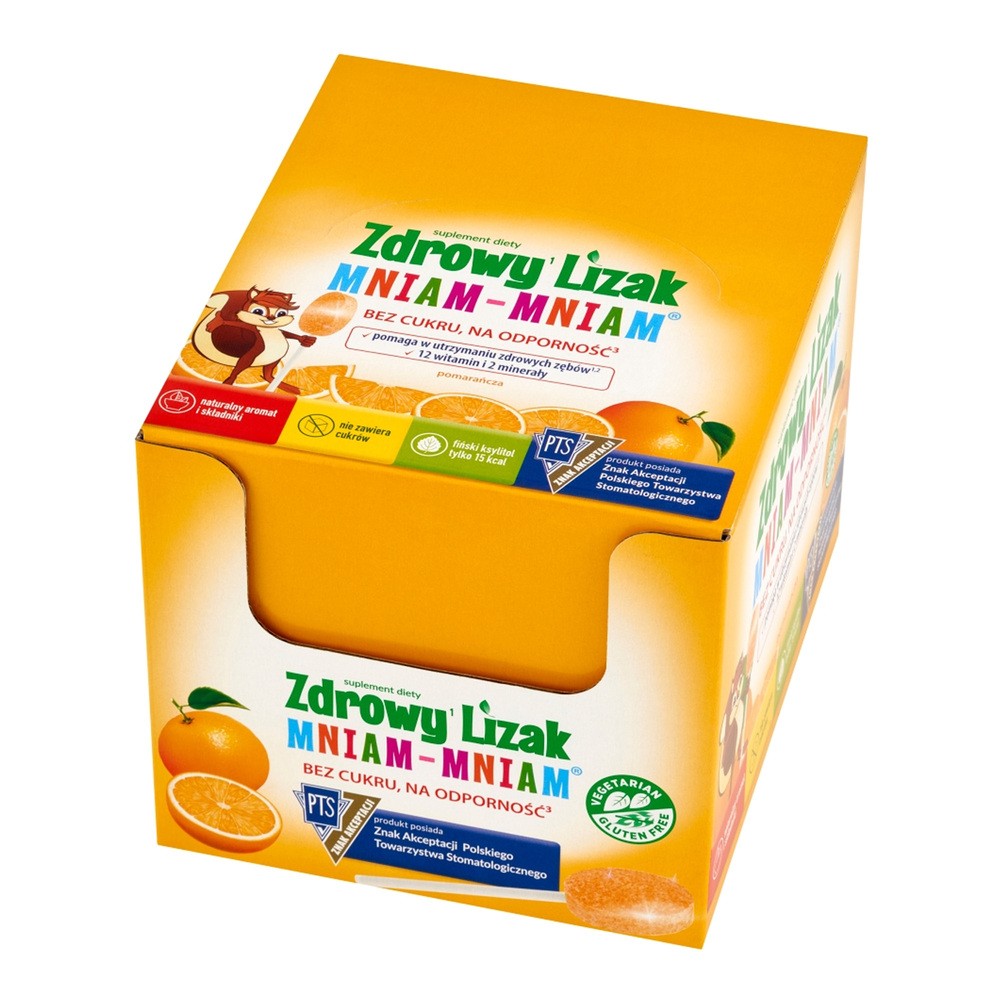 Starpharma Zdrowy Lizak mniam-mniam pomarańcza 12 witamin i 2 minerały 40 sztuk