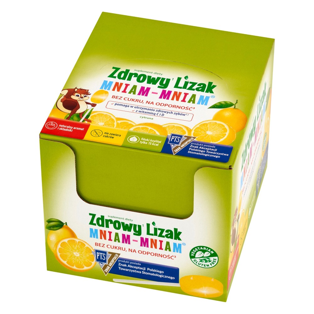 Starpharma Zdrowy lizak CYTRYNA Mniam-Mniam b/c display 40szt (łezka) 5907763674125