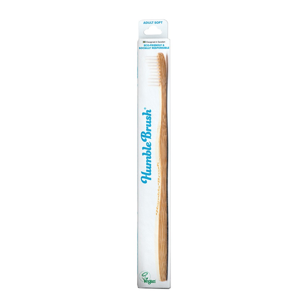 Humble Brush White - Ekologiczna szczoteczka do zębów z bambusa, miękka, biała Szc000302