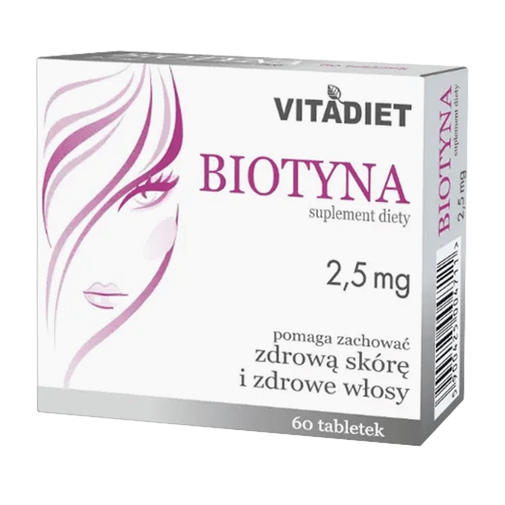 Vitadiet Biotyna 2,5 mg 60 tabletek VitaDiet 3288261