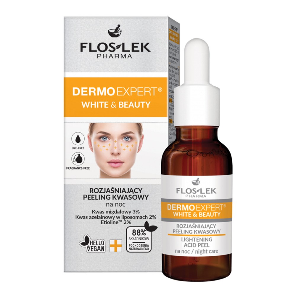Flos-Lek Dermo Expert White & Beauty Peeling kwasowy na noc rozjaśniający 30