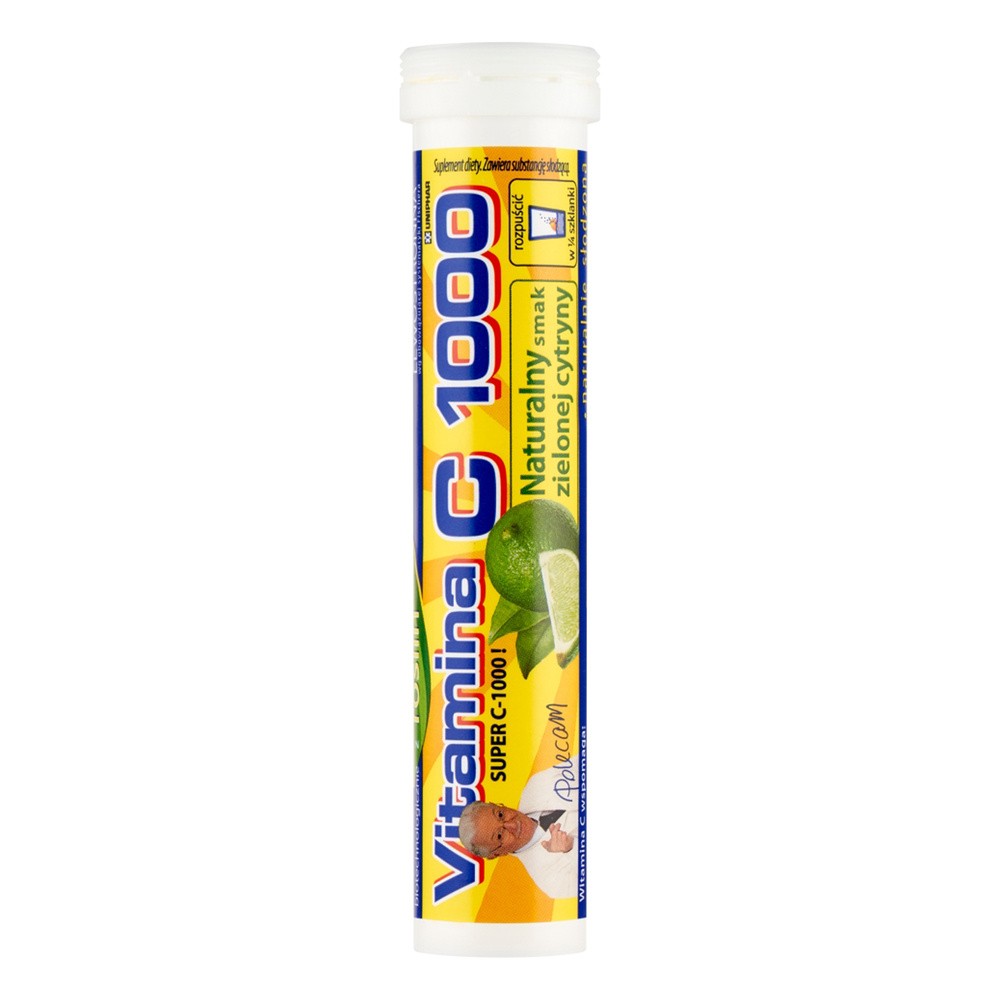 Uniphar VITAMINA C 1000 O smaku zielonej cytryny 20 tabl mus 3478661