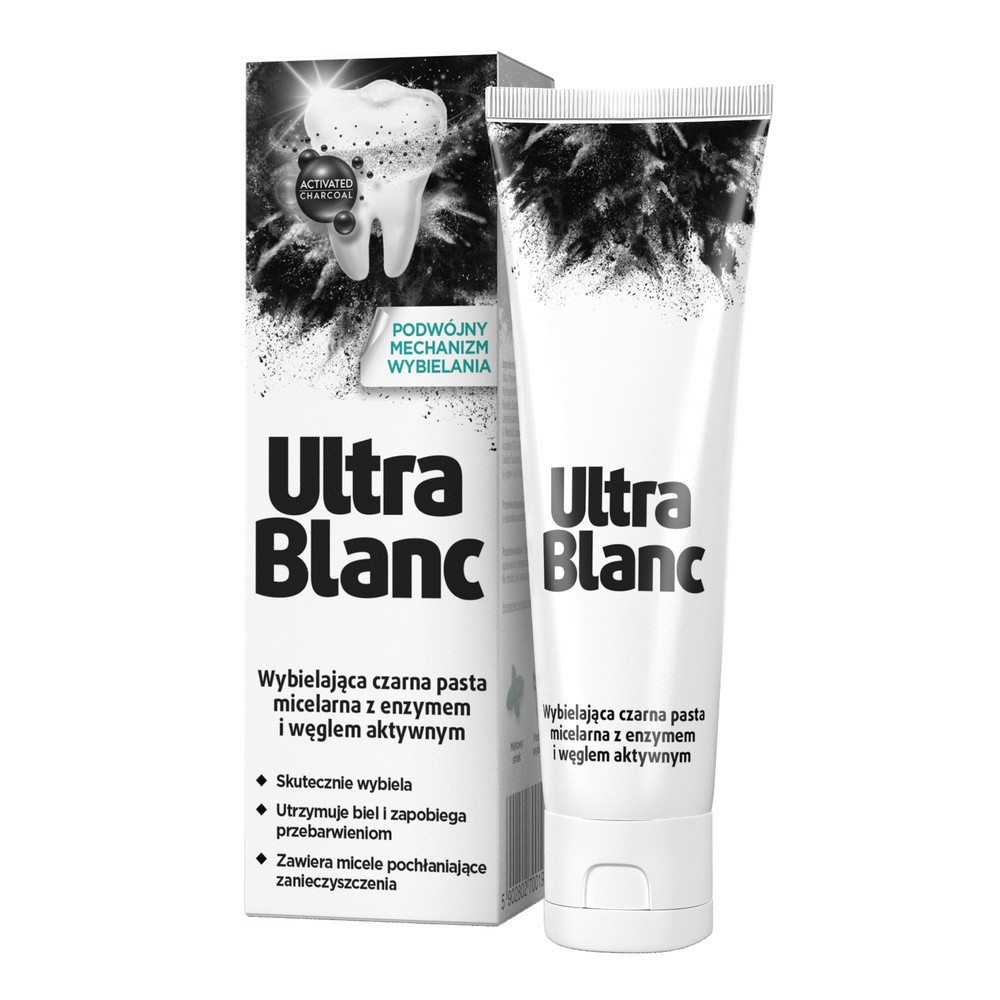 Aflofarm UltraBlanc wybielająca czarna pasta do zębów z węglem aktywnym 75 ml