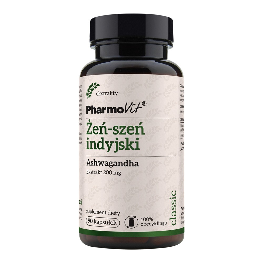 Pharmovit Ashwagandha 90 kaps 200 mg 4:1 żeń-szeń indyjski