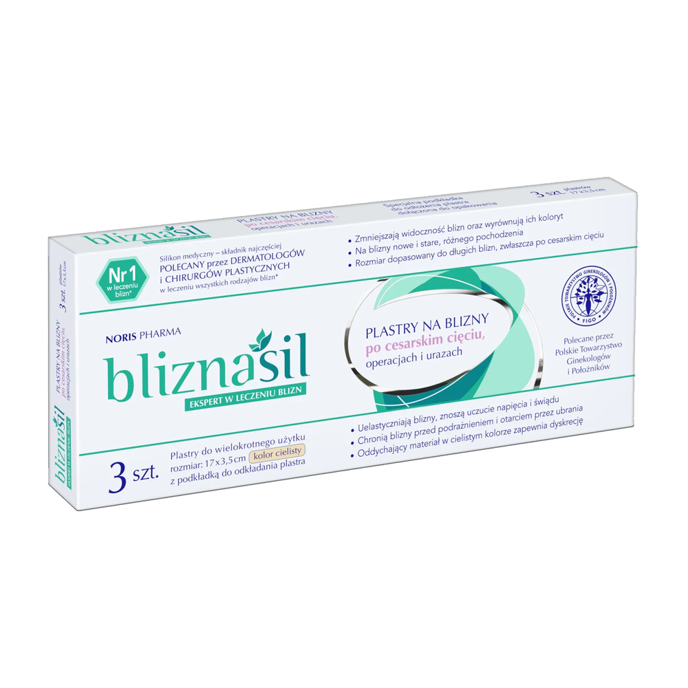 NORIS PHARMA Bliznasil plastry na blizny po cesarskim cięciu operacjach i urazach x 3 szt |  OD 199 PLN!