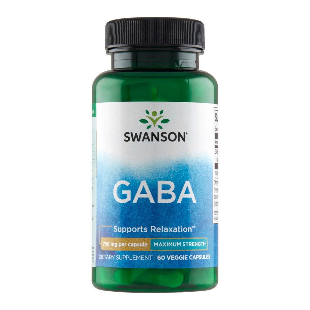 SWANSON Health Products GABA Kwas Gamma Aminomasłowy 750 mg 60 kapsułek