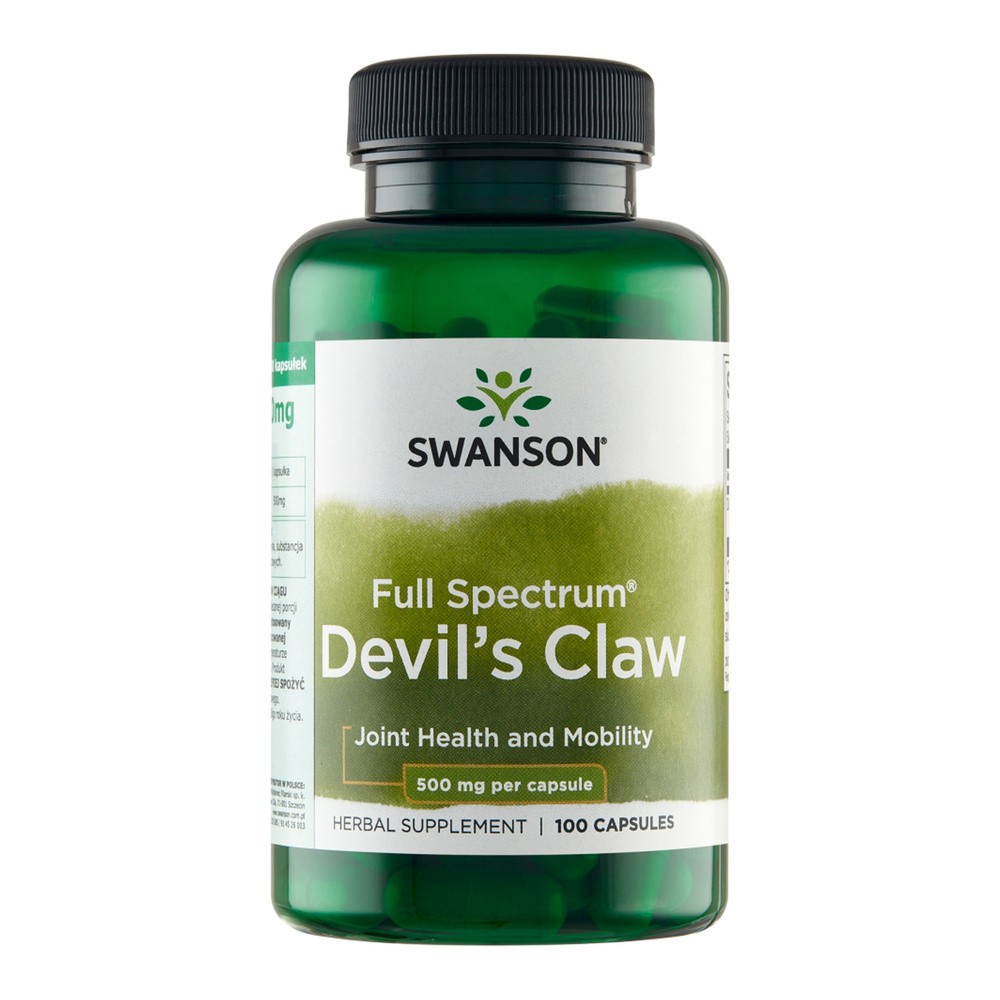 1 A PHARMA SP. Z O.O. Swanson Devil's Claw (Diabelski Pazur) 500mg 100 kapsułek 1121480