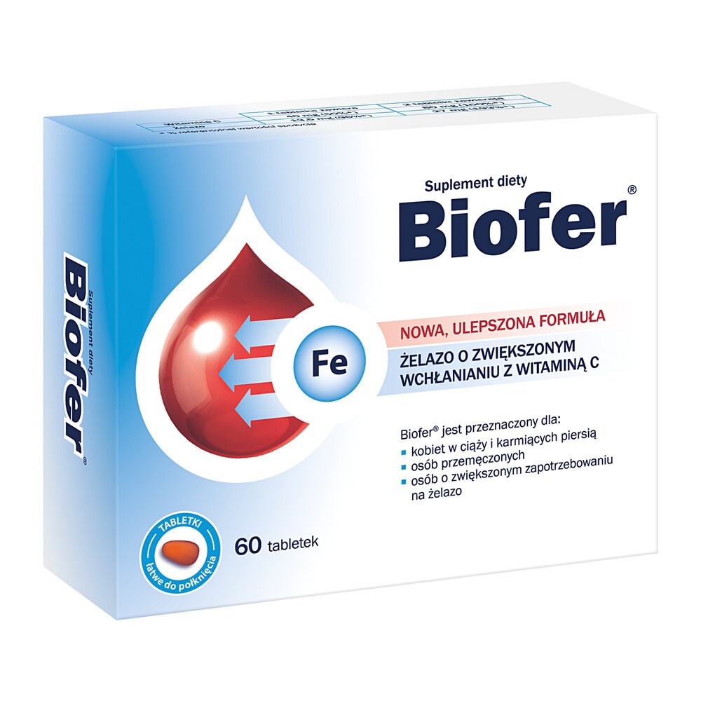 ORKLA HEALTH BIOFER 60 tabl Przy niedoborach żelaza 8230411