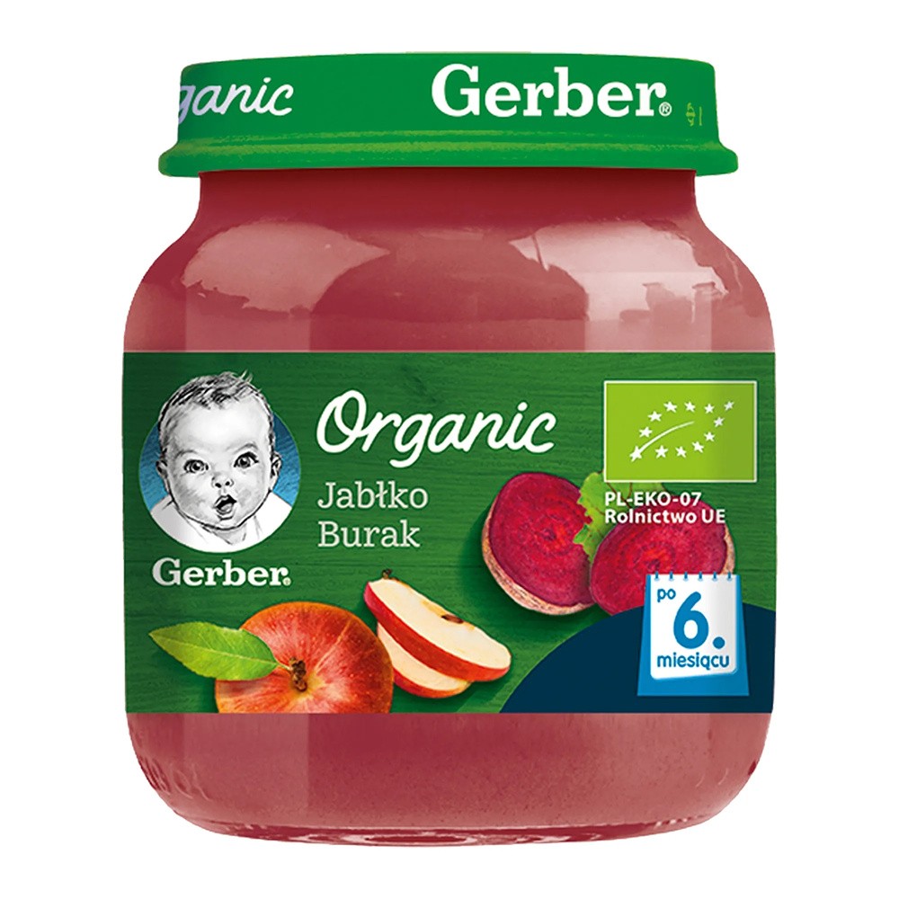GERBER ORGANIC Jabłko/Burak po 6 m-cu 125 g