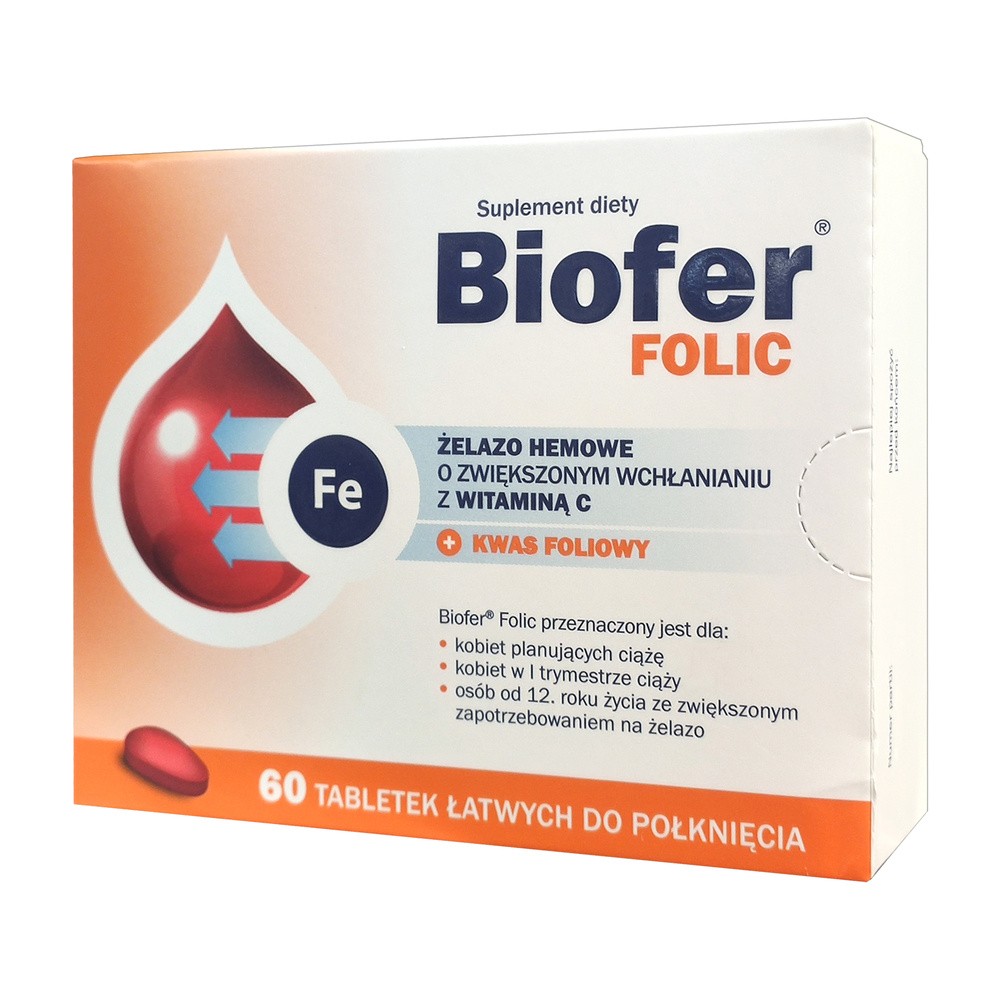 ORKLA HEALTH BIOFER FOLIC 60 tabl Żelazo i kwas foliowy 8230511