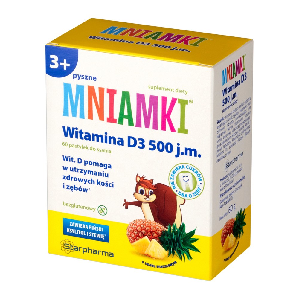 Starpharma Mniamki Witamina D 500 j.m x 60 pastylek do ssania