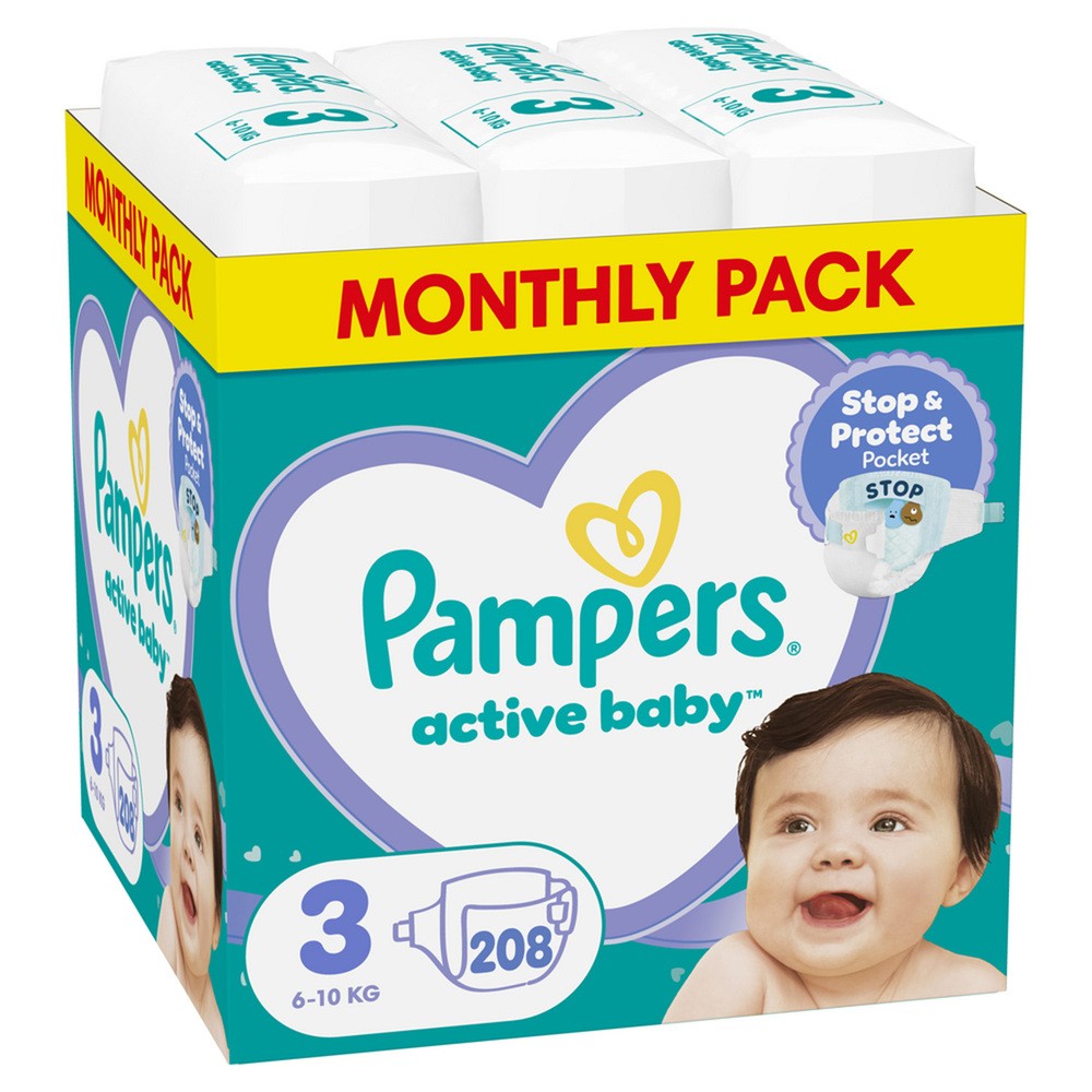 Pampers Active Baby 3 208 szt.