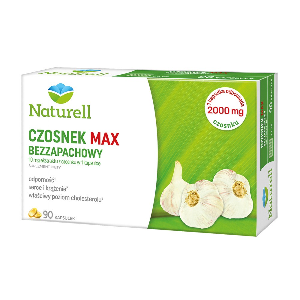 USP Zdrowie NATURELL Czosnek Max Bezzapachowy 90 kaps 3480022