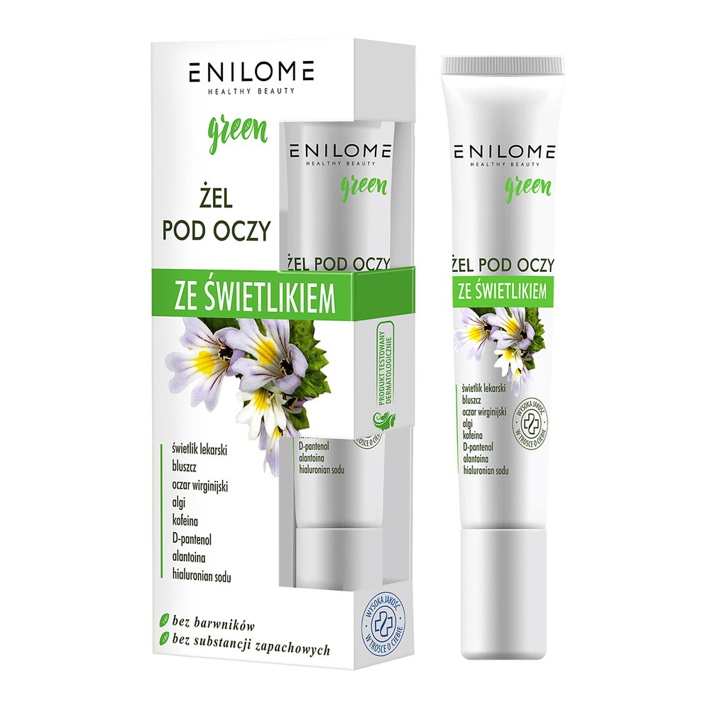 Enilome Healthy Beauty Green, żel ze świetlikiem pod oczy, 15 ml